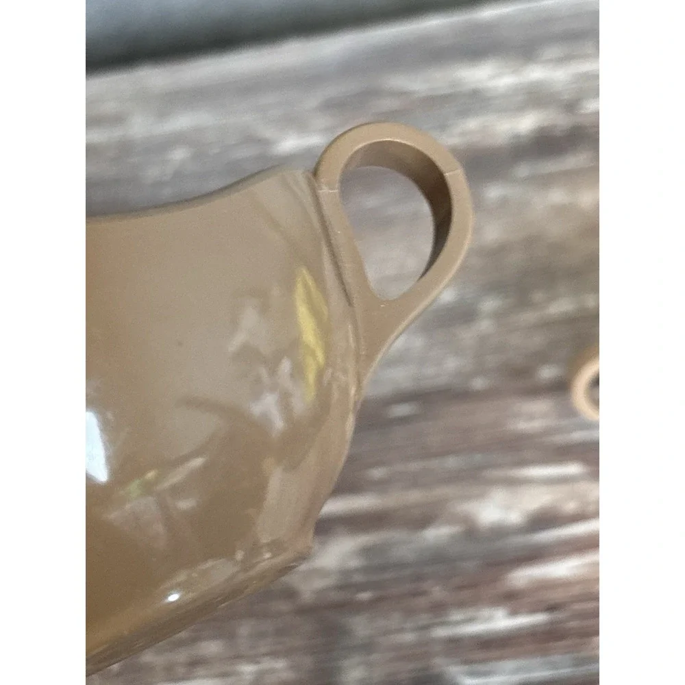 Melamine Vintage Retro Brown Lidded Creamer and Sugar Set 1950s‎